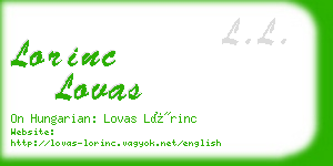 lorinc lovas business card